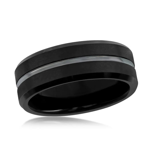 Tungsten Ring - Polished Black & Matte