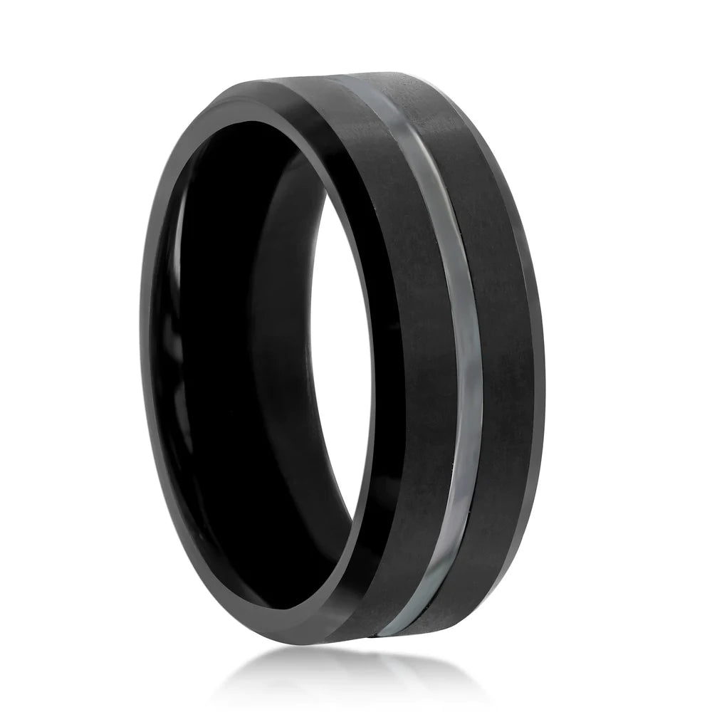 Tungsten Ring - Polished Black & Matte
