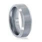 8MM Tungsten Ring - Polished & Brushed Silver