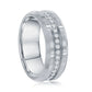 Tungsten Band Ring - Polished Silver CZ Eternity