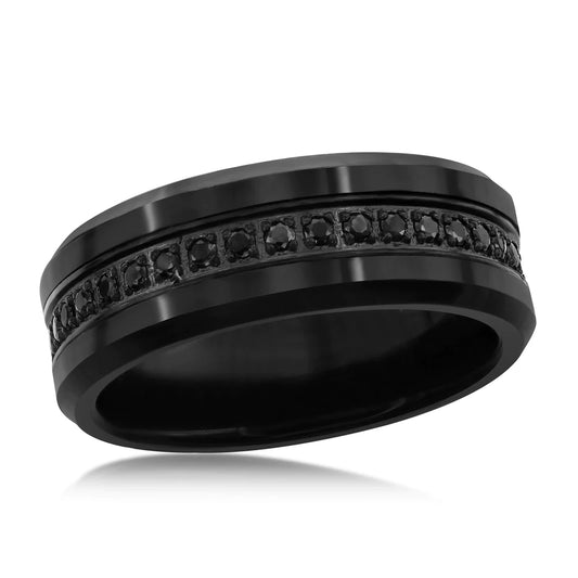 Tungsten Ring - Black CZ Eternity
