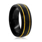 Double Stripe Tungsten Ring - Gold & Black