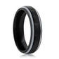 6MM Tungsten Ring - Silver & Black