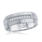 8MM Tungsten Ring - Polished & Brushed Half CZ