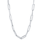 Paper Clip White Gold Chain 10K
