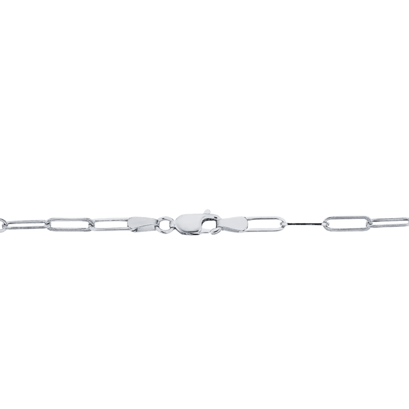 Paper Clip White Gold Chain 10K