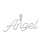 Mens Round Diamond ANGEL Name Charm Pendant in 10KT White Gold