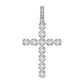 Men's Round Diamond Cross Charm Pendant in 10KT Gold