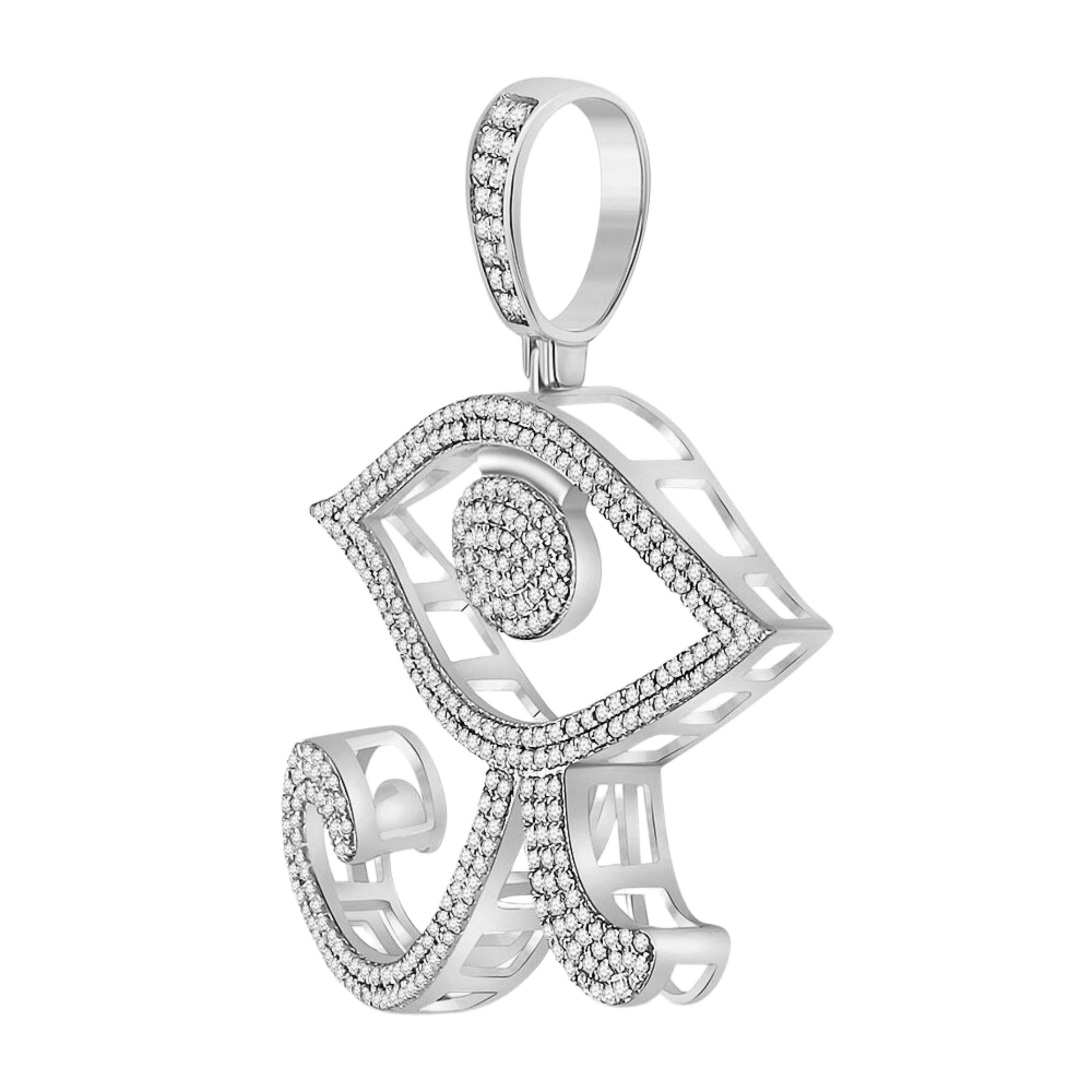Men's Round Diamond Eye Of Ra Egyptian Charm Pendant in 10KT Gold