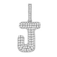 Men's Round Diamond "J" Letter Charm Pendant in 10KT Gold