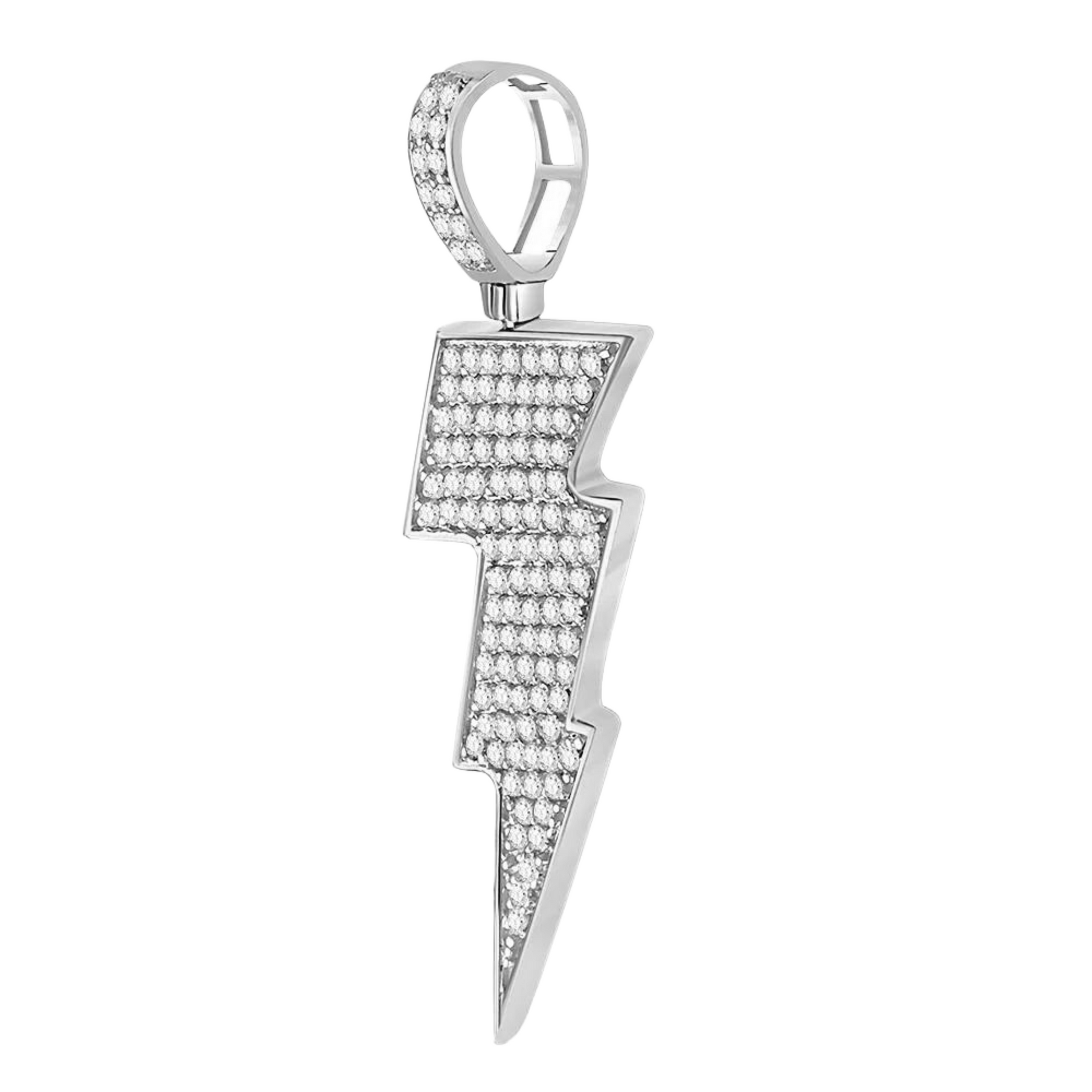 Gold Diamond Lightning Bolt Charm Pendant - 10KT Gold