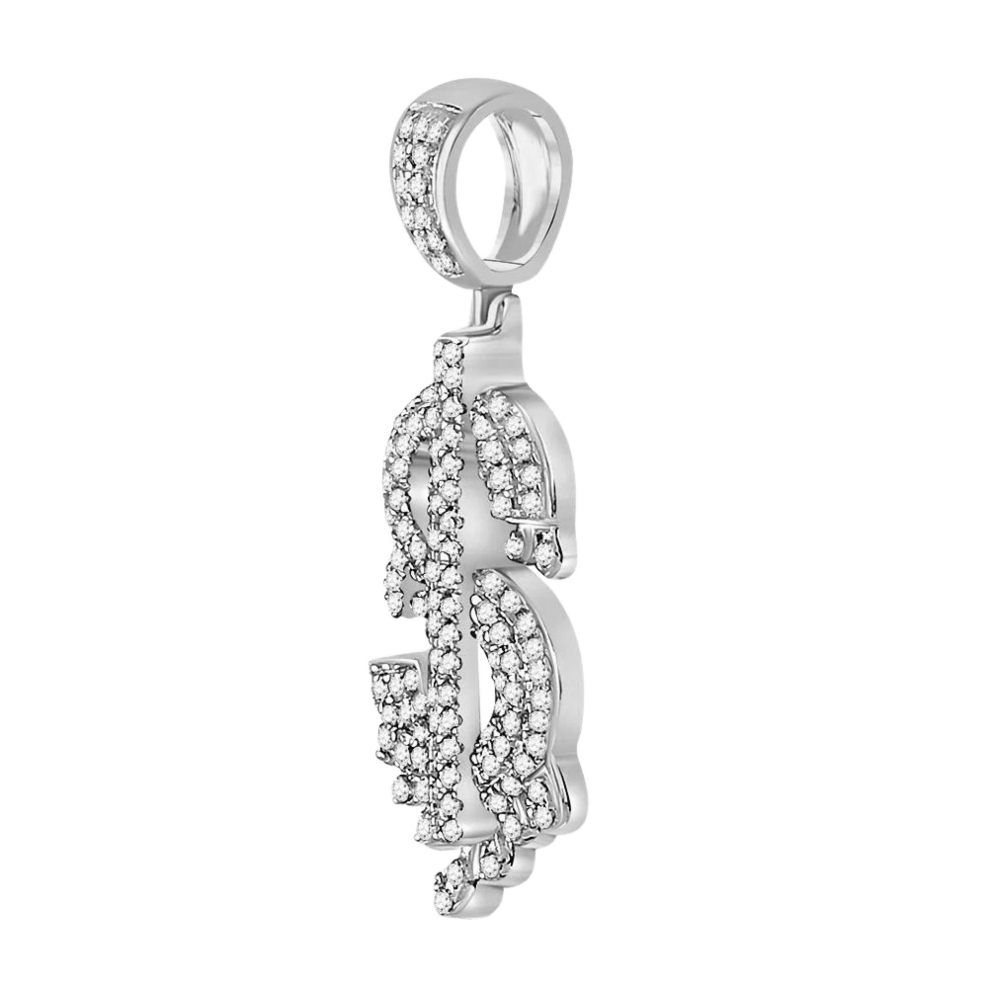 Gold Diamond Dollar Sign Charm Pendant - 10KT Gold