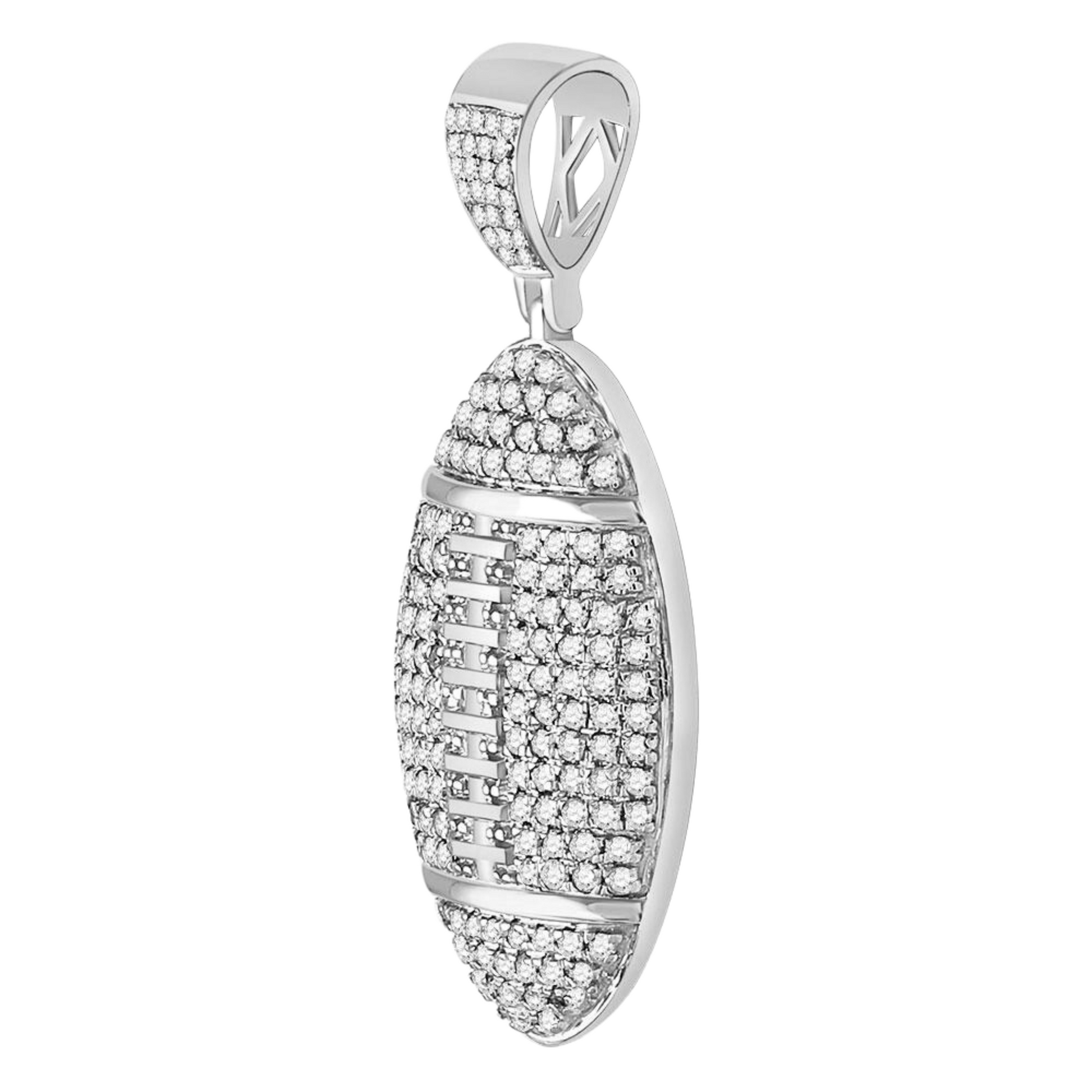 Gold Diamond Football Charm Pendant - 10KT Gold