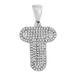 Gold Diamond Letter "T" Bubble Initial Charm Pendant - 10KT Gold