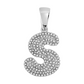 Gold Diamond Letter "S" Bubble Initial Charm Pendant - 10KT Gold