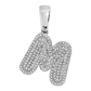 Gold Diamond Letter "M" Bubble Initial Charm Pendant - 10KT Gold