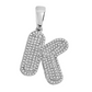 Gold Diamond Letter "K" Bubble Initial Charm Pendant - 10KT Gold