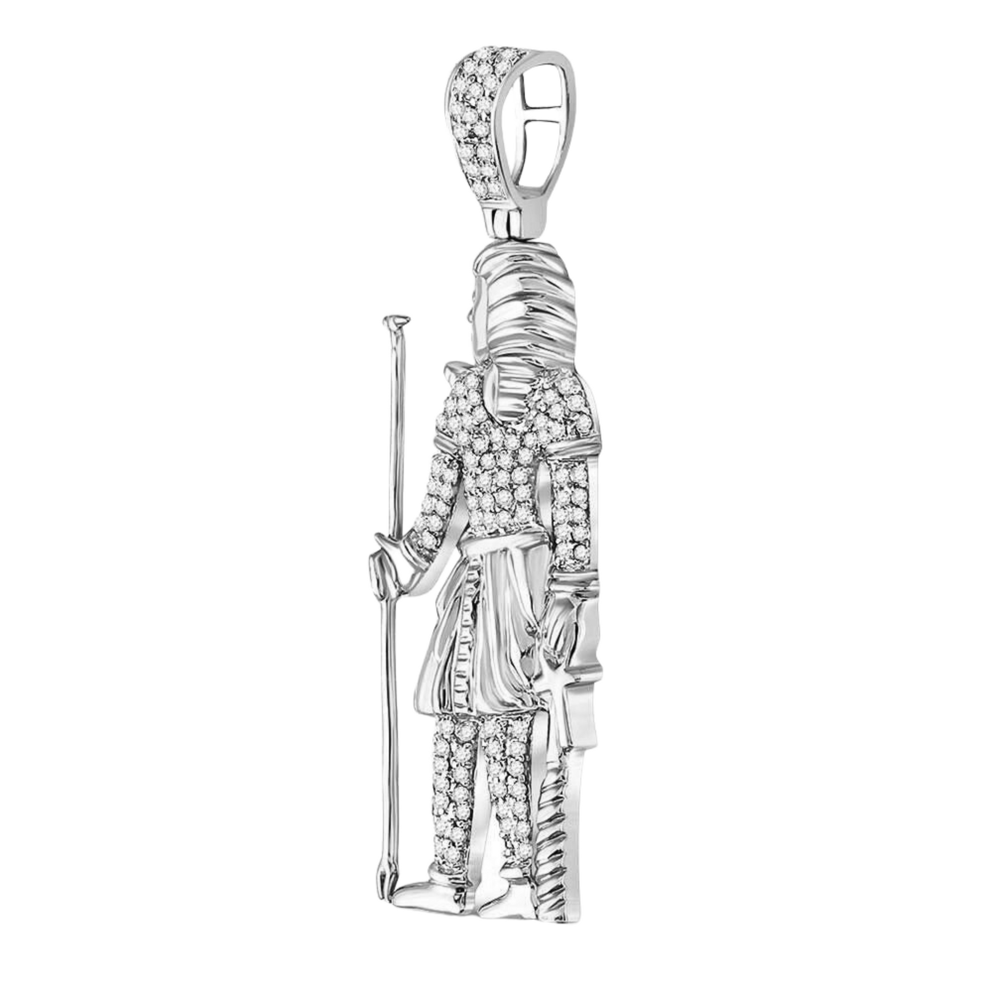 Gold Diamond Egyptian Pharaoh Charm Pendant - 10KT Gold