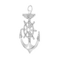 Gold Diamond Anchor Wheel Nautical Charm Pendant - 10KT Gold