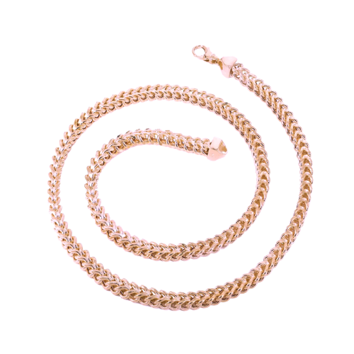 10K Rose Gold Chain - Hollow Rose Franco Chain