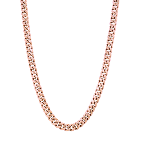 Miami Cuban Solid Link - 14k Rose Gold Chain