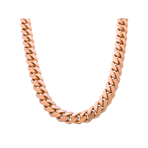 Miami Cuban Solid Link 6MM -13.5MM- 14k Rose Gold Chain