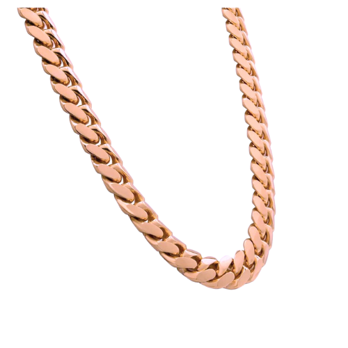 Miami Cuban Solid Link 6MM -13.5MM- 14k Rose Gold Chain