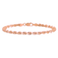 Solid Mens Rope Bracelet 10K Rose Gold