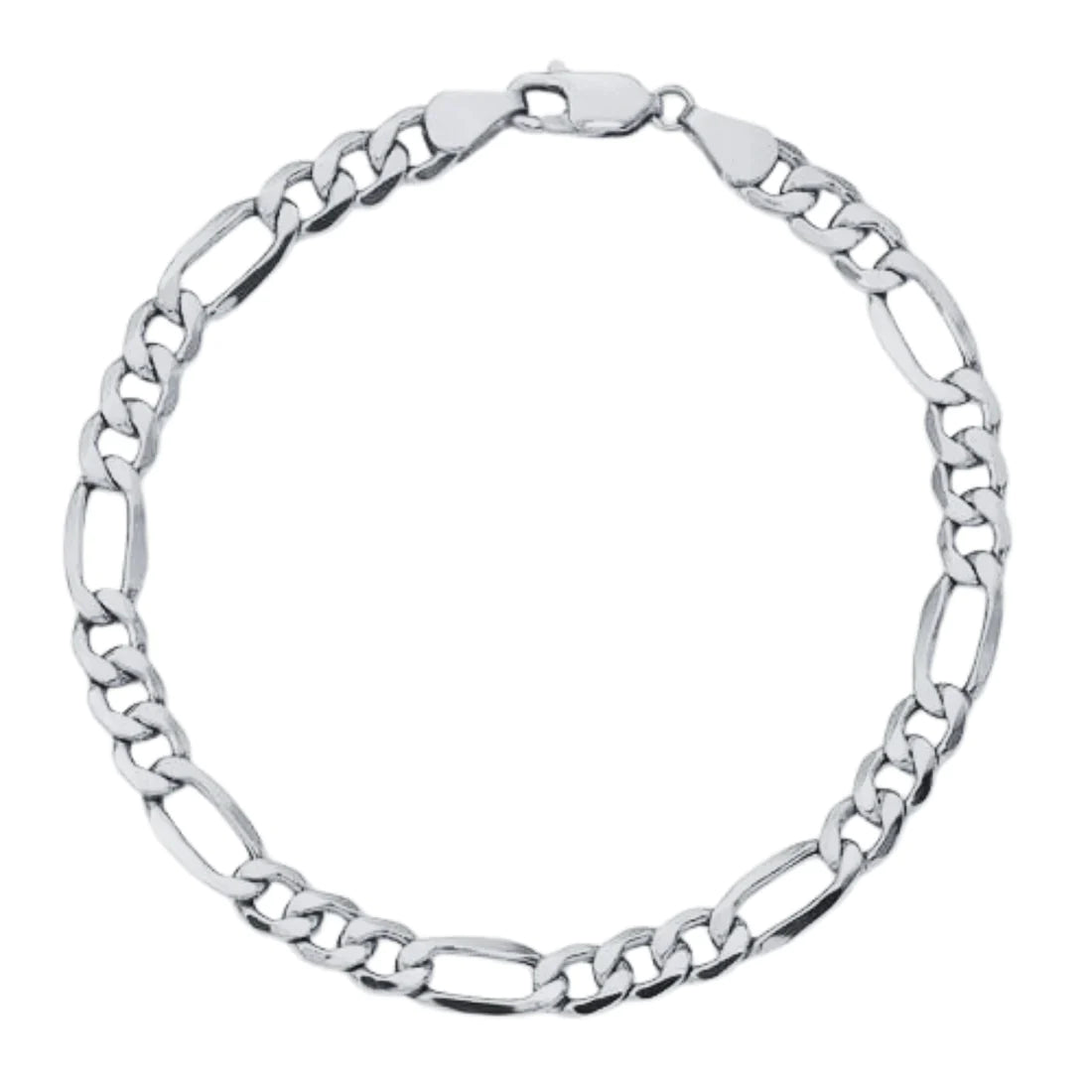  Solid White Figaro Bracelet 