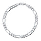  Solid White Figaro Bracelet 