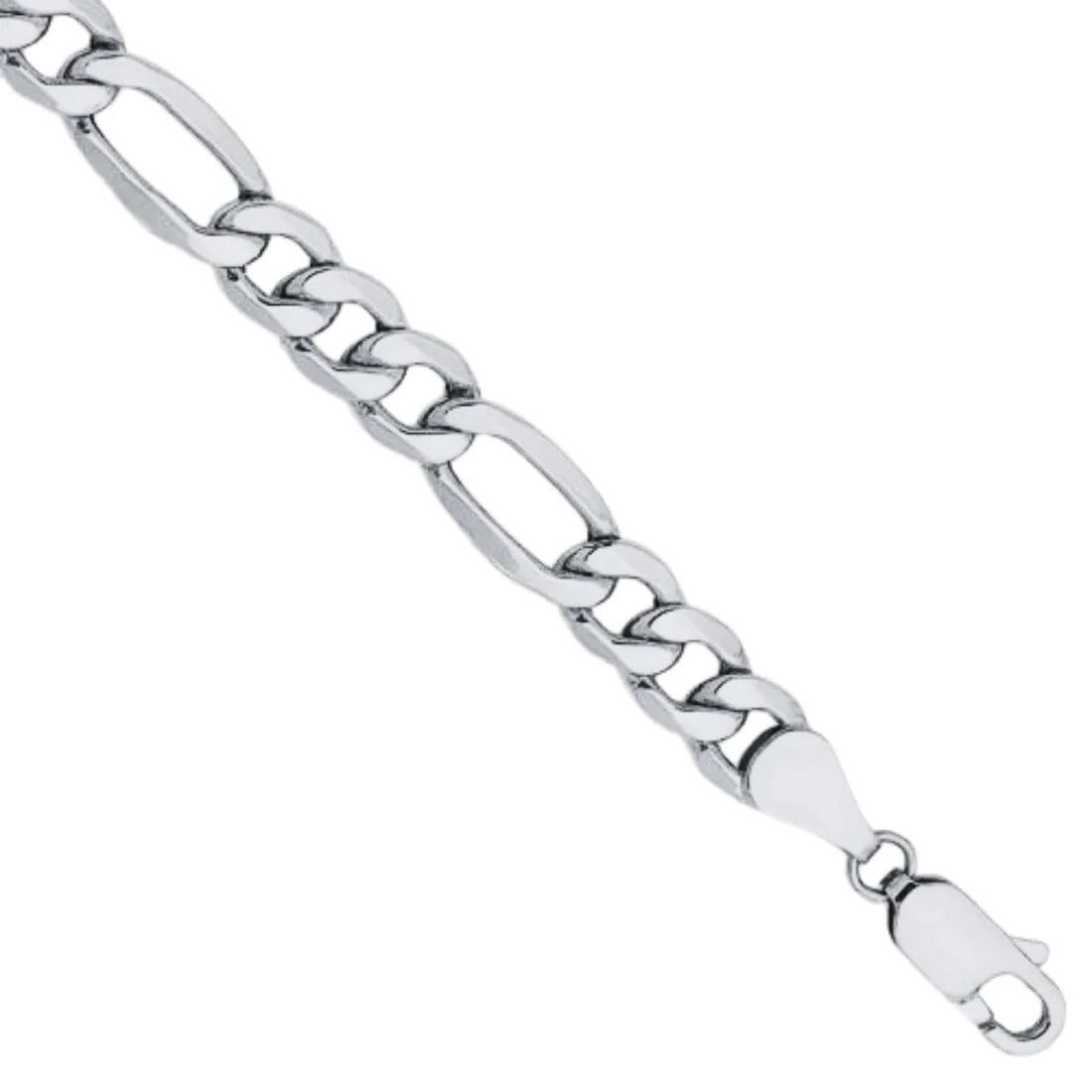  Solid White Figaro Bracelet 