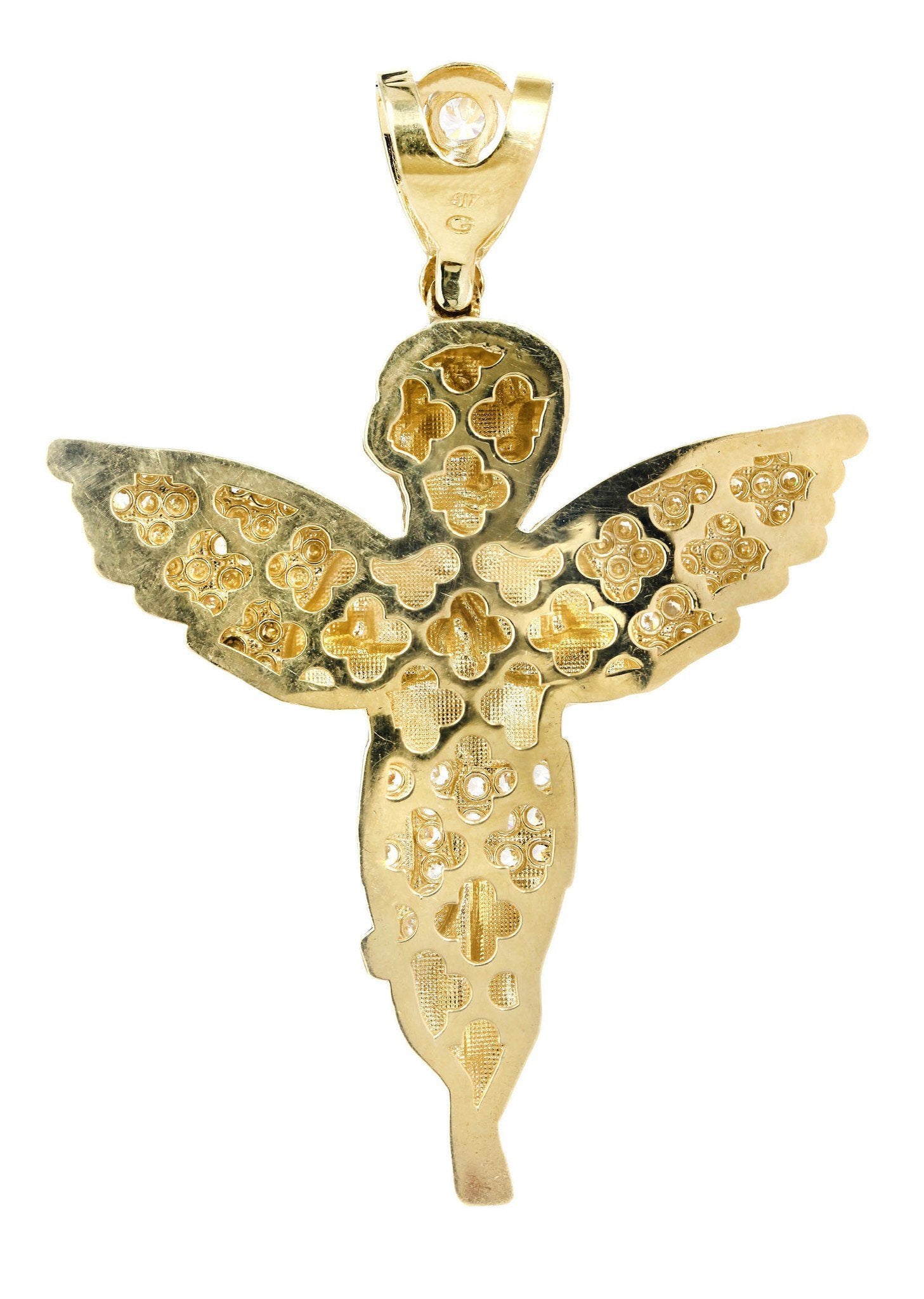 Angel & Cz 10K Yellow Gold Pendant