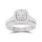 14K Two-Tone Gold Princess Diamond Bridal Wedding Ring Set 1 CT-TW (CERTIFIED)