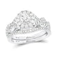 14K Two-Tone Gold Round Diamond Bridal Wedding Ring Set 1 CT-TW (CERTIFIED)