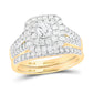 14K Two-Tone Gold Round Diamond Bridal Wedding Ring Set 1-1/4 CT-TW (CERTIFIED)