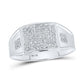 10K YELLOW GOLD ROUND PRONG-SET DIAMOND SQUARE CLUSTER RING 1/4 CTTW