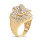 14K YELLOW GOLD ROUND DIAMOND LION HEAD ANIMAL RING 2-3/4 CTTW