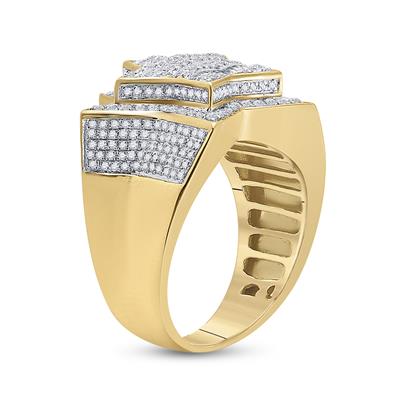 10K YELLOW GOLD BAGUETTE DIAMOND STATEMENT STAR RING 1-1/4 CTTW
