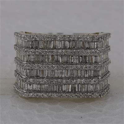 10K YELLOW GOLD BAGUETTE DIAMOND FLAT TOP FASHION RING 3 CTTW