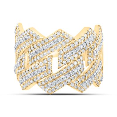 10K TWO-TONE GOLD ROUND DIAMOND BAND RING 1-3/8 CTTW