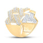10K TWO-TONE GOLD ROUND DIAMOND BAND RING 1-3/8 CTTW