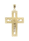 Big Gold Cross & Cz 10K Yellow Gold Pendant. | 9.2 Grams