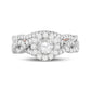 14K Two-Tone Gold Round Diamond Bridal Wedding Ring Set 1 CT-TW (CERTIFIED)