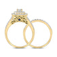 14K Two-Tone Gold Round Diamond Bridal Wedding Ring Set 1-1/4 CT-TW (CERTIFIED)