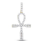 Men's Round Diamond Ankh Cross Charm Pendant in 10KT Gold