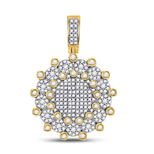 Gold Diamond Circle Charm Pendant - 10KT Gold