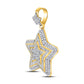 Men's Round Diamond Concentric Star Charm Pendant in 10KT Gold