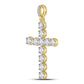 Men's Round Diamond Cross Charm Pendant in 10KT Gold