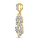 Gold Diamond Dollar Sign Charm Pendant - 10KT Gold