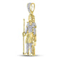 Gold Diamond Egyptian Pharaoh Charm Pendant - 10KT Gold